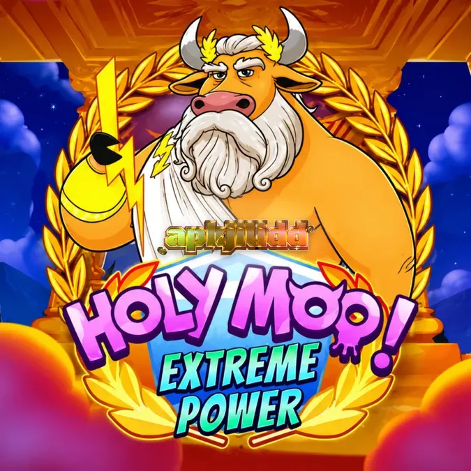 Tampilan visual slot Holy Moo! Extreme Power dengan tema dewa sapi.